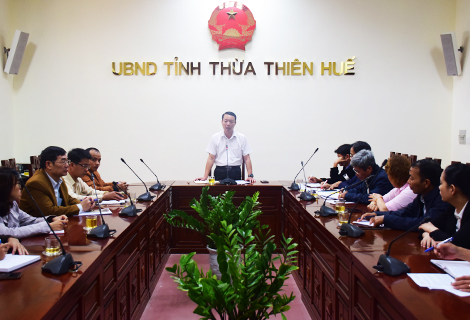 Phó Chủ tịch UBND tỉnh Phan Thiên Định phát biểu chỉ đạo tại buổi làm việc