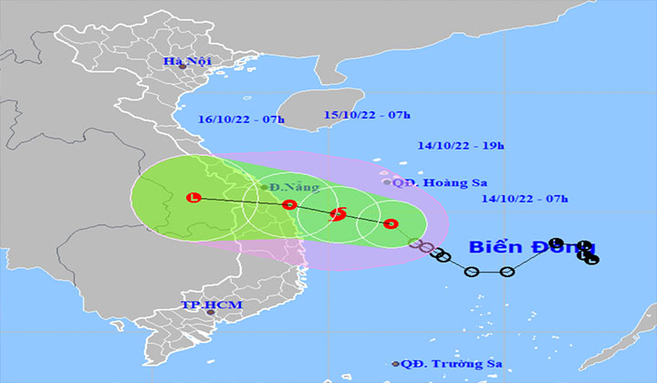 Dự báo hướng đi của áp thấp nhiệt đới khả năng thành bão.