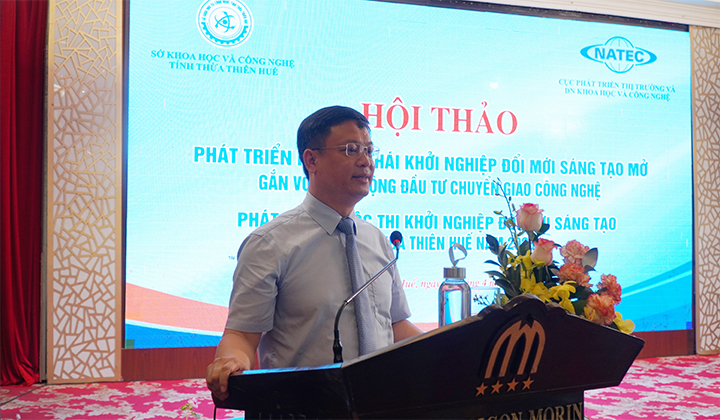 Phó Chủ tịch Thường trực UBND tỉnh Nguyễn Thanh Bình phát biểu tại hội thảo