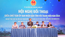 Chủ tịch UBND tỉnh Nguyễn Văn Phương phát biểu tại buổi đối thoại